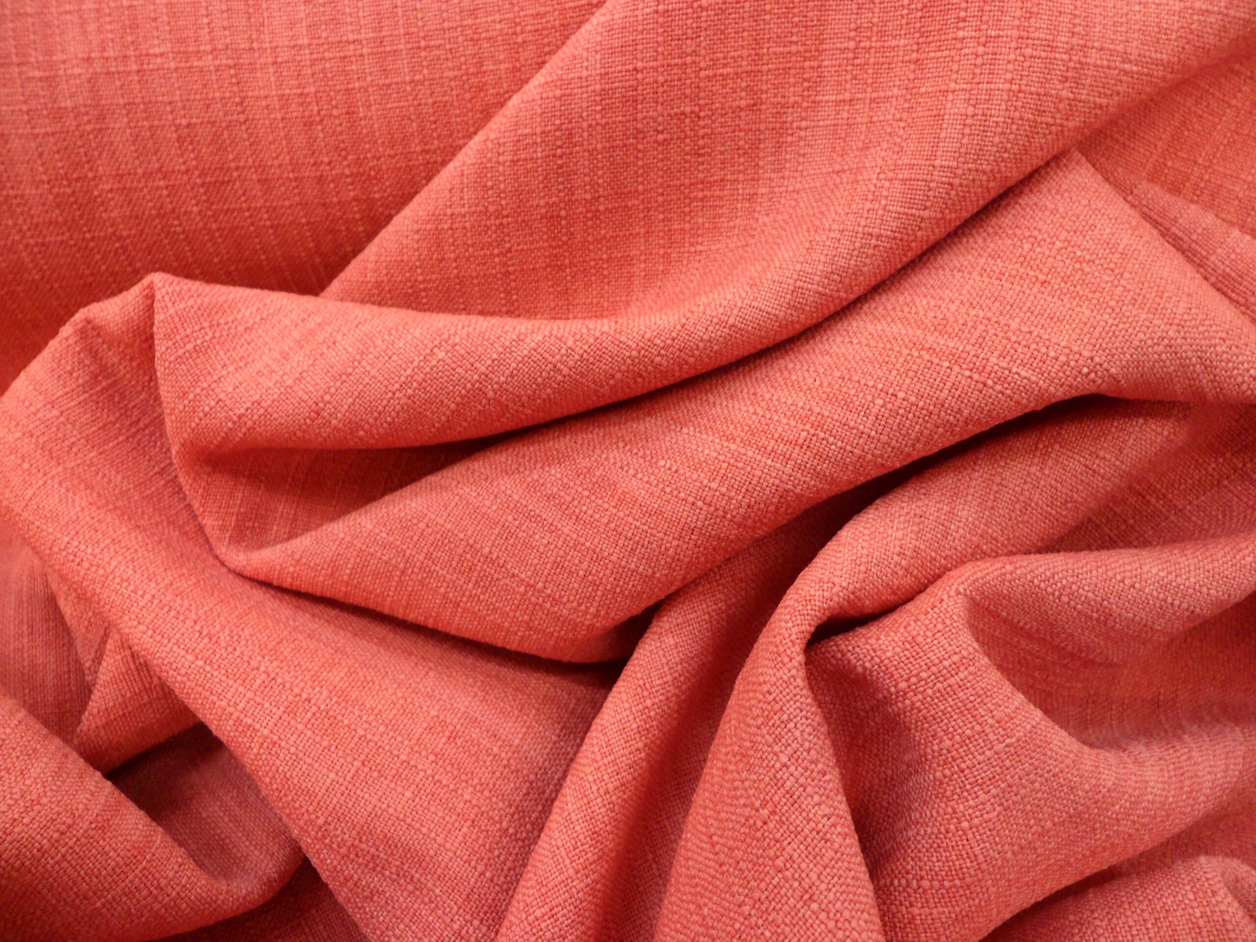 coral 100% POLYESTER LINEN LOOK